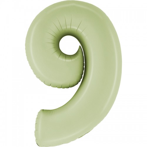 Balão Número 9 Verde Pastel